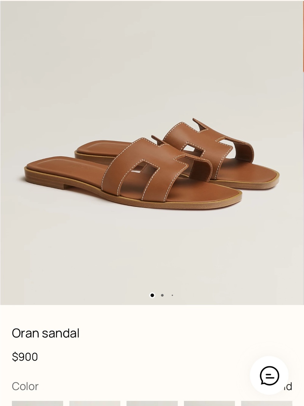 Hermes Cognac Brown Oran Slide Sandals - Picture 8 of 8